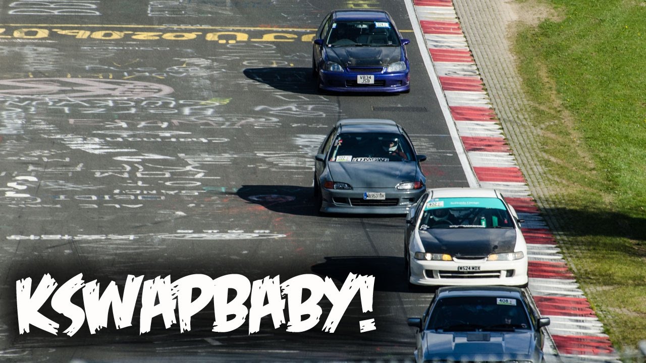 4 KSWAP Hondas vs. Nürburgring!! K20 DC2, K24 EK, K20 EG, K20 EK...