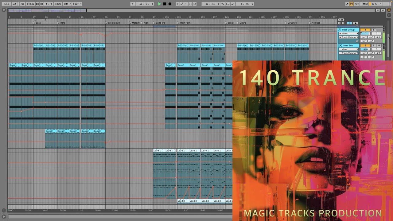 140 Trance - Ableton Live Project Template (Tech-Trance, Outburst, Mark Sherry, Allen Watts Style)