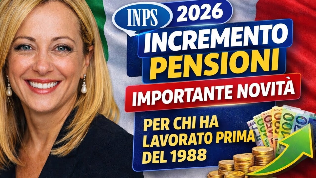 Novità INPS 2026! Incrementi di Pensione per Chi Ha Lavorato Prima del 1988 ✅