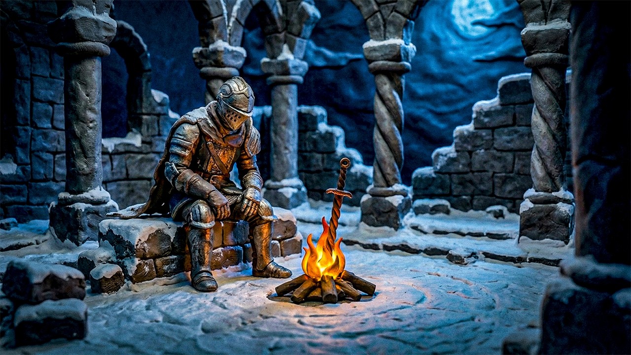 Dark Folktronica Ambience 🎹 Dark Souls Based Hand-Sculped World