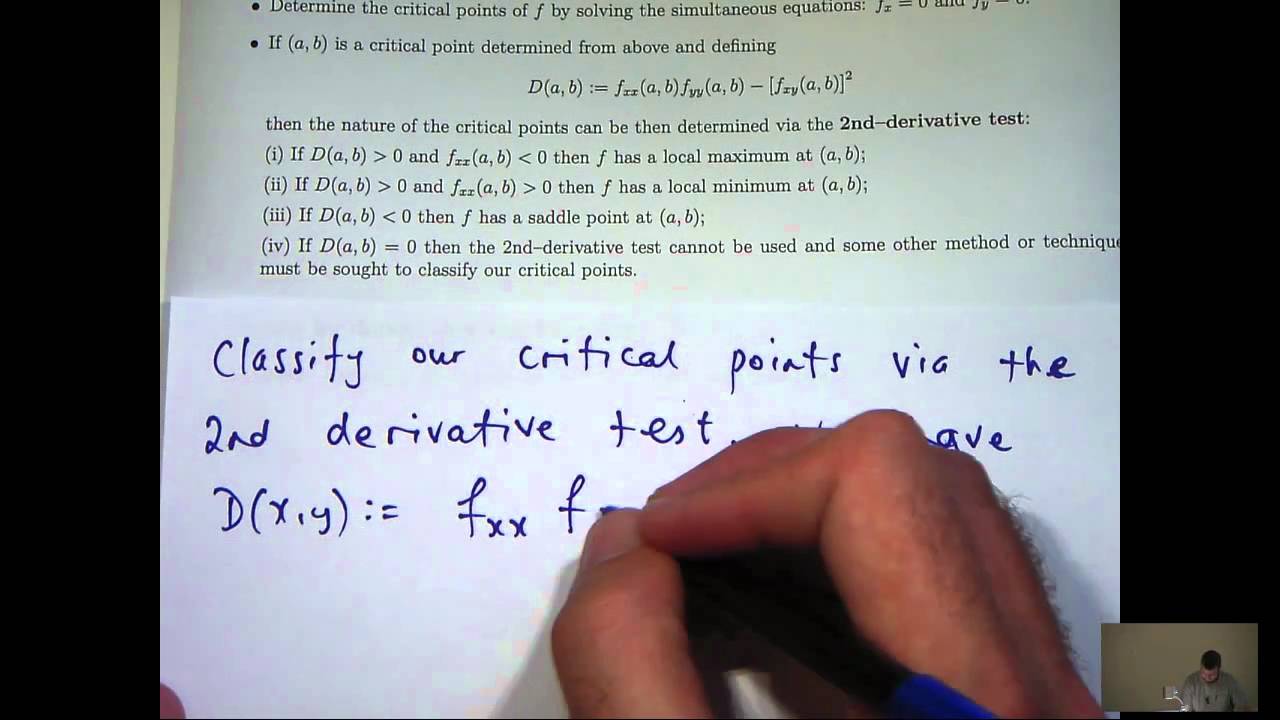 How to find and classify critical points of functions