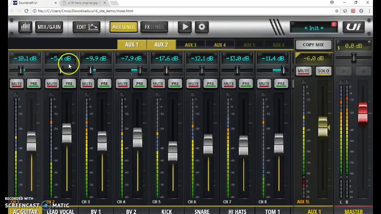 Soundcraft UI16 UI12 UI18 Mixing interface quick intro ( digital desk with DBX Pre's Lexicon FX)