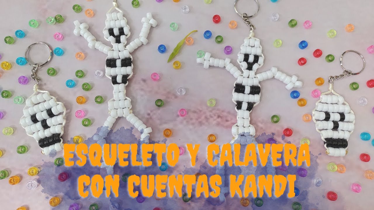 Tutorial de esqueleto y calavera con chaquiras o cuentas kandi, paso a paso!♥