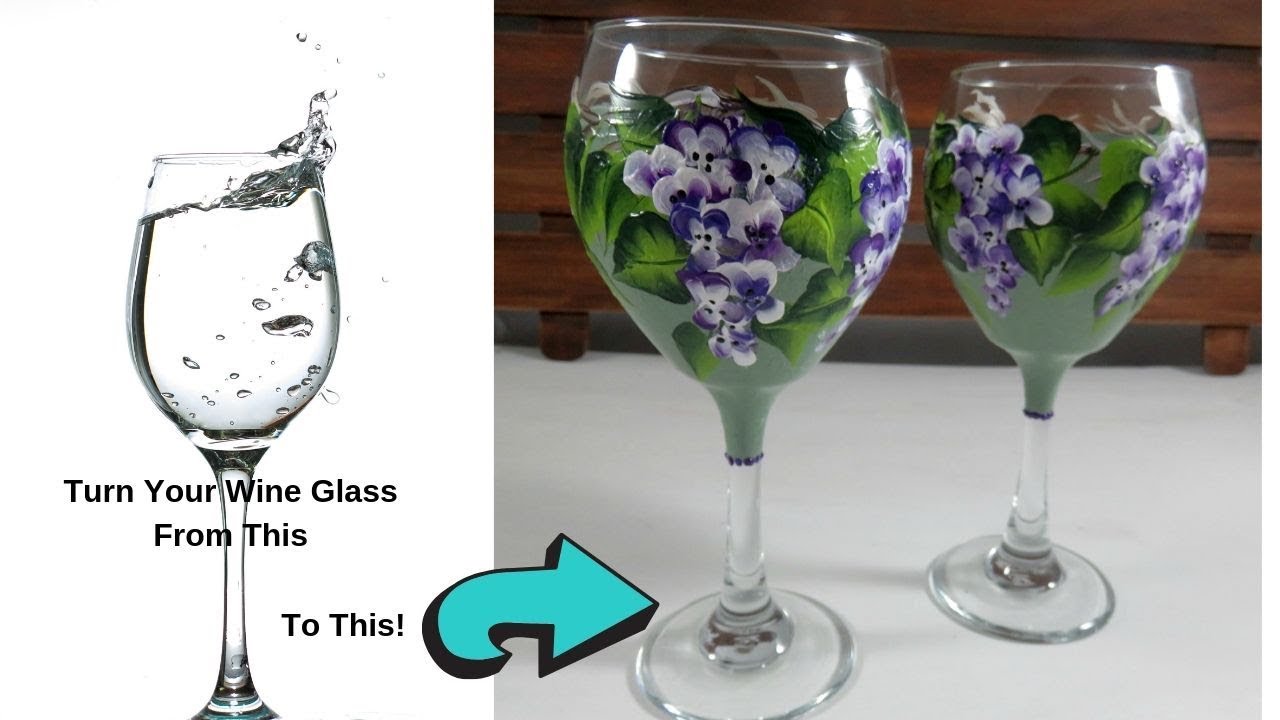 DIY Painted Wine Glasses with Acrylic Paint | Tutorial | Beginners | Aressa | 2019