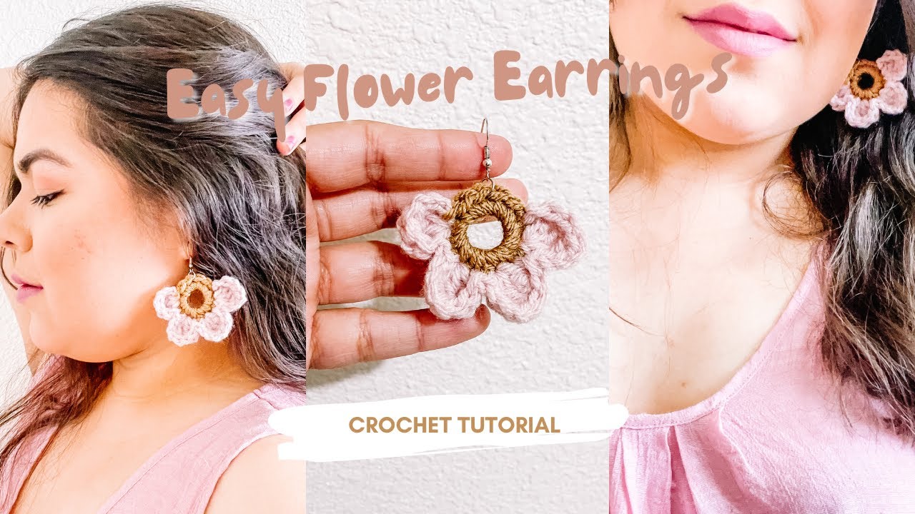 Easy Flower Crochet Earrings Tutorial
