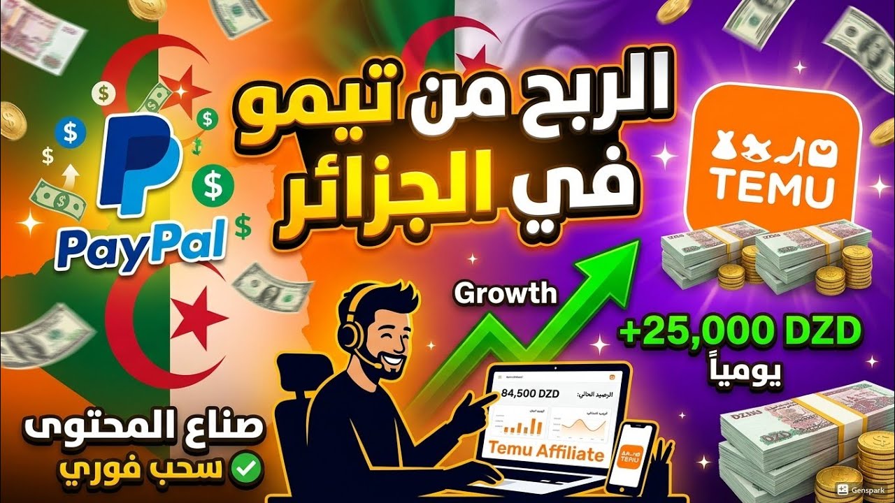 الربح من موقع Temu لصناع المحتوى في الجزائر 🇩🇿| طريقة سهلة للربح من الانترنت للمبتدئين 2026