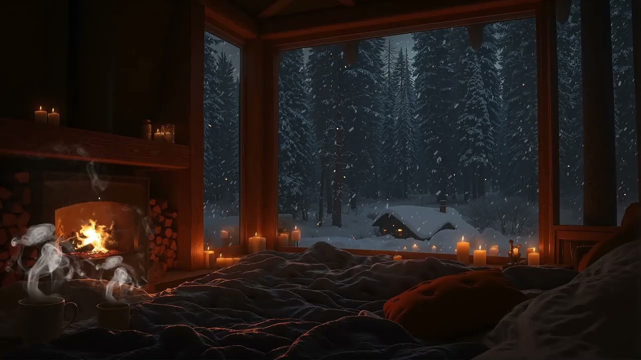 Cold Night cabin Winter Jazz ❄️🌙 Relaxing Jazz Tunes for Warm Cabin Nights