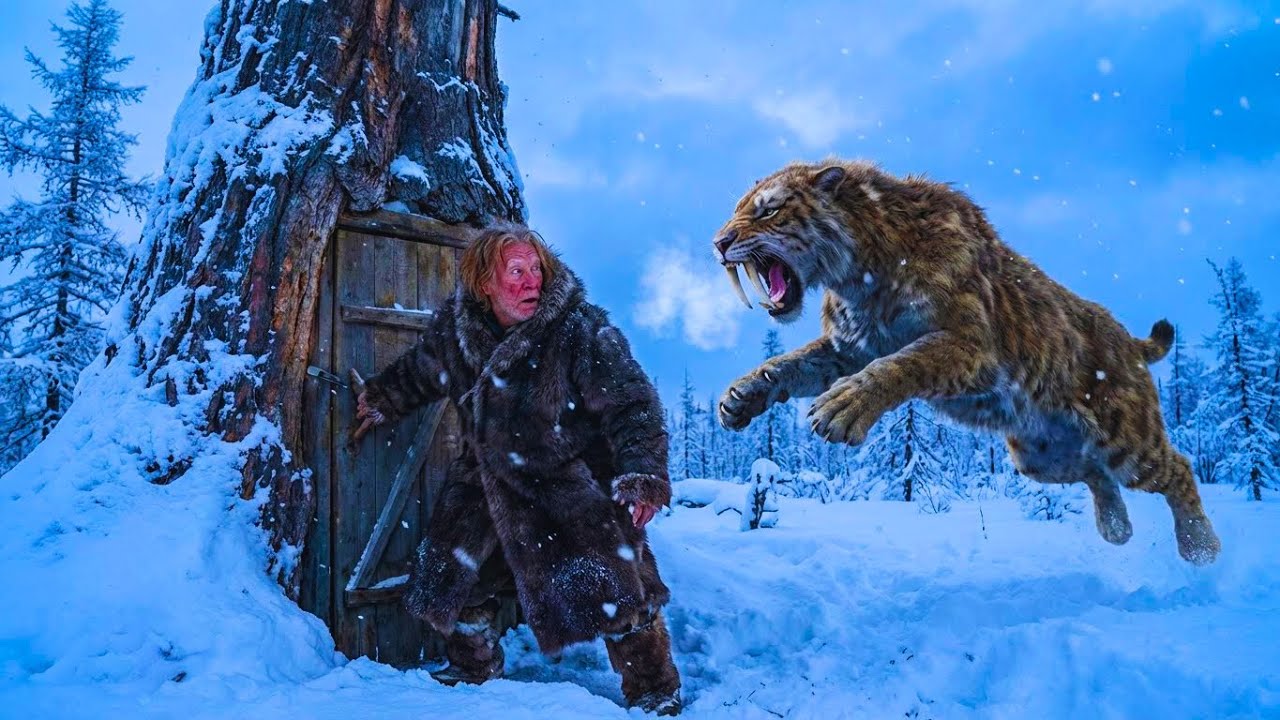 80-year-old widower escapes saber-toothed tiger attack by hiding inside a tree | Yakutia Challenge