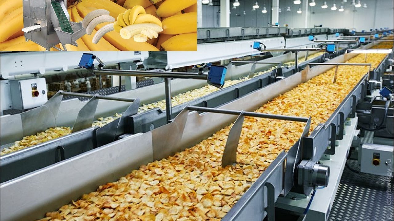Amazing Banana Cutting and Processing Machines 🍟 Awesome Workers Skills in Banana Chips Factory