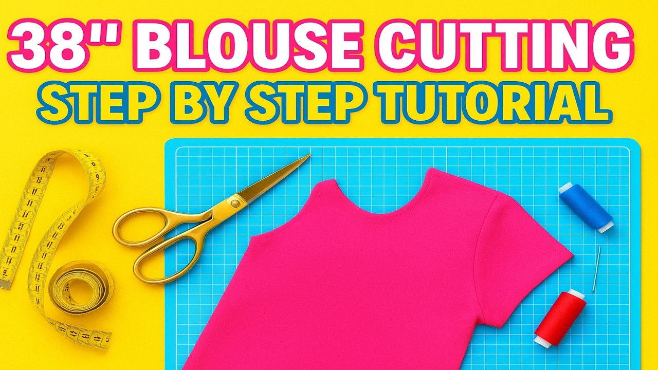 38 இன்ச் ப்ளவுஸ் கட்டிங் Step By Step | 38 Size Blouse Cutting Full Tutorial