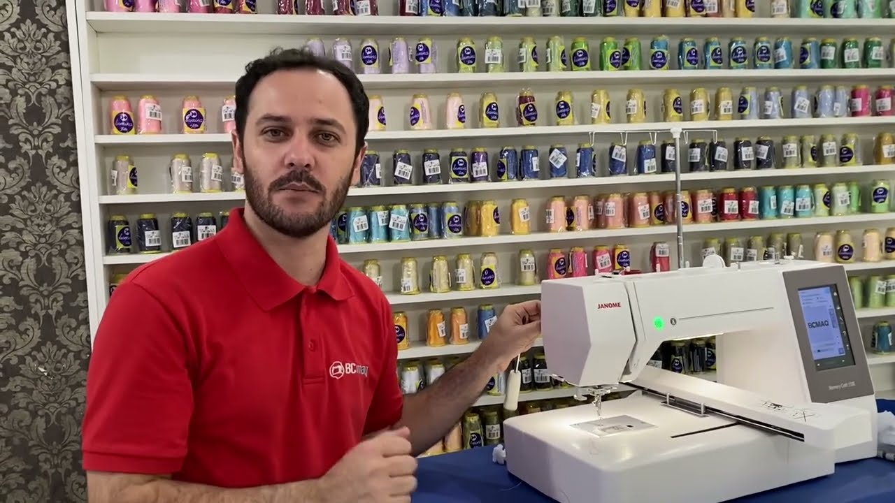 EMBOLANDO LINHA EMBAIXO E PONTO SOLTO BORDADEIRA JANOME