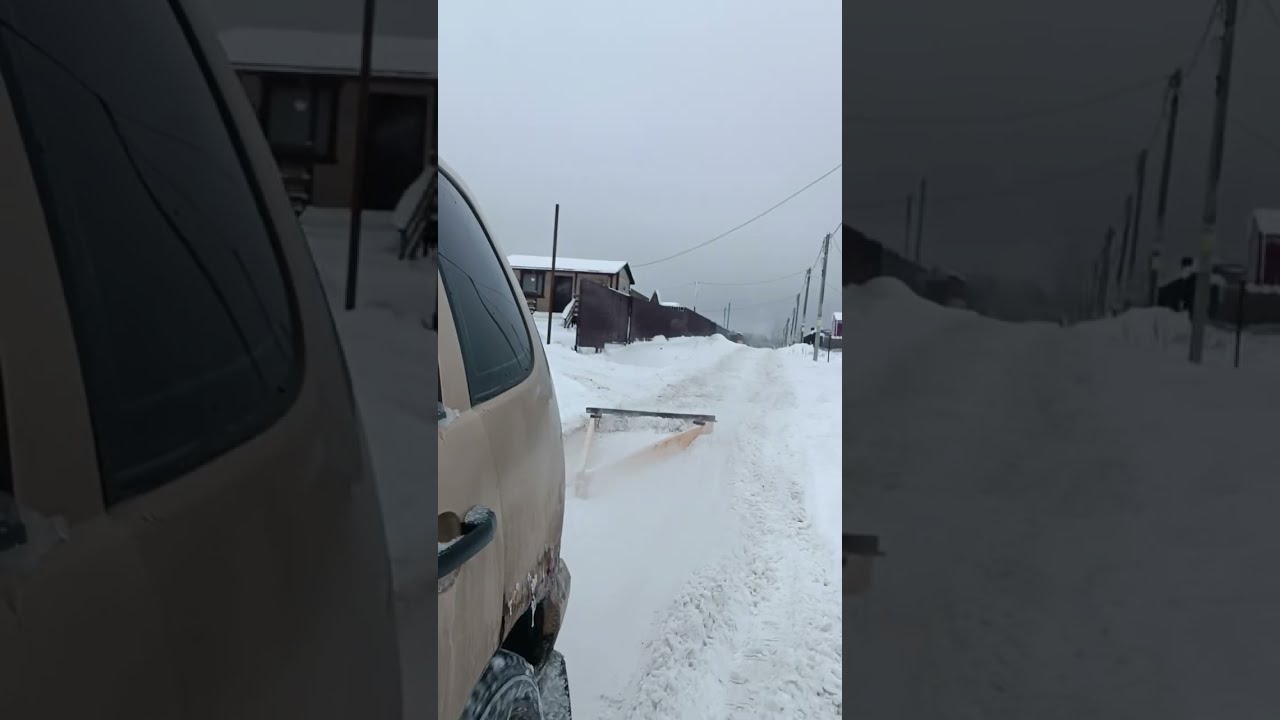 Как почистить дорогу от снега без трактора. Треугольник с фрезой.