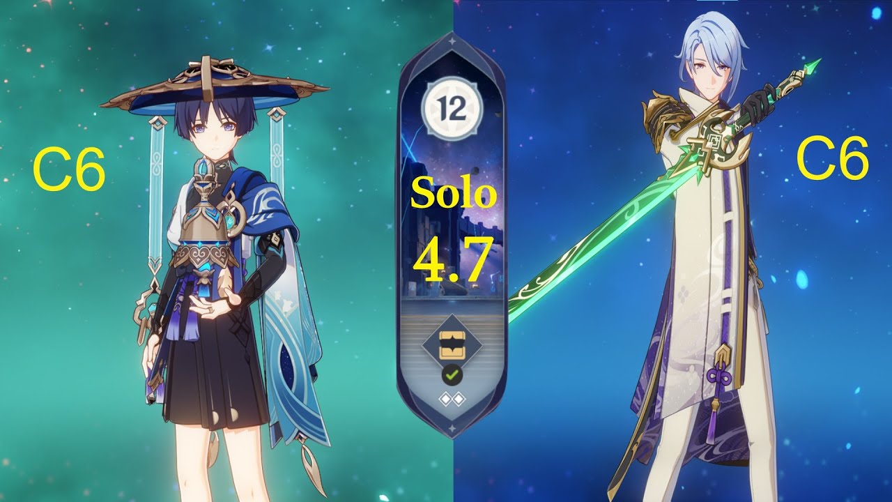 [SOLO] Spiral Abyss (4.7) C6 Wanderer x C6 Kamisato Ayato