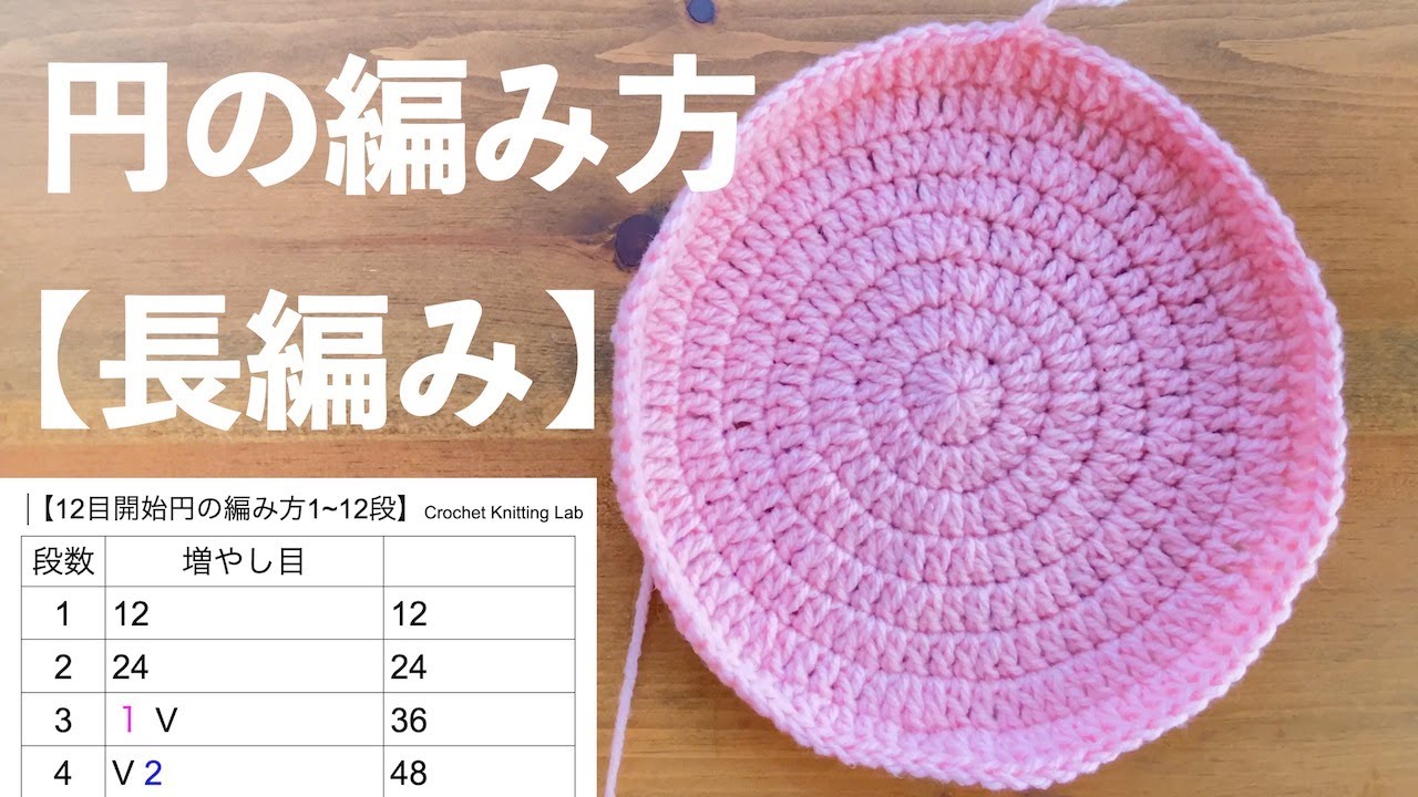 完全保存版「編み目表」付き！【長編みで編む円の編み方マスター】8段目まで一緒に編もう｜初心者にも丁寧に分かりやすく解説｜かぎ針編み｜Crochet.