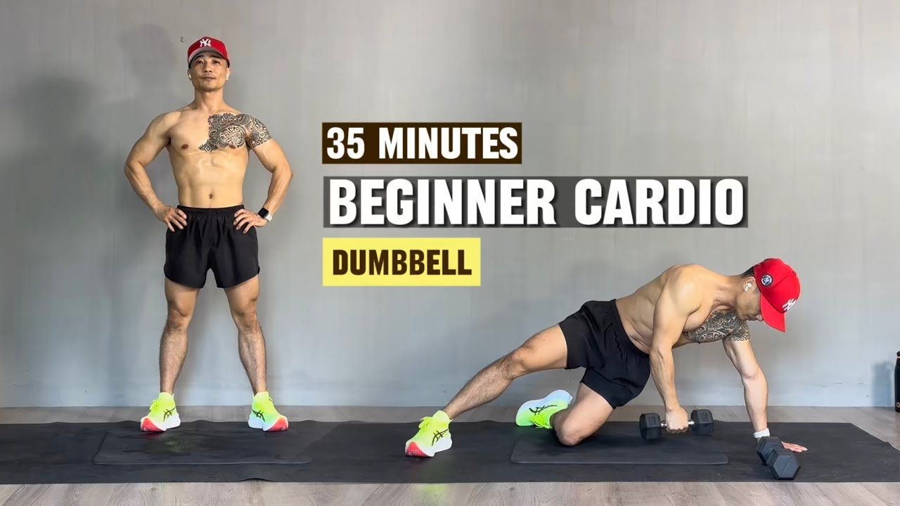 35 Minute SWEAT CARDIO Workout for BEGINNERS | Bodyweight / Dumbbell / Abs Workout