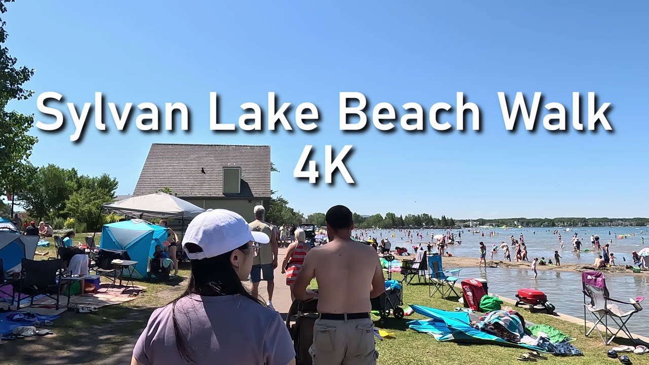Sylvan Lake Beach Walk  2024 in 4K