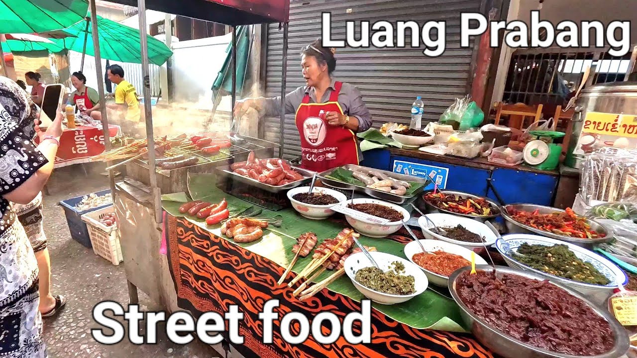 First meal in Luang Prabang, Laos. Eating Lao street food