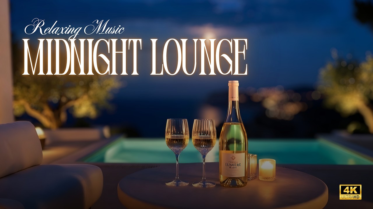 Luxury Chillout Lounge 4K ☕ Moonlight Wine & Ocean View | Relaxing, Study & Work
