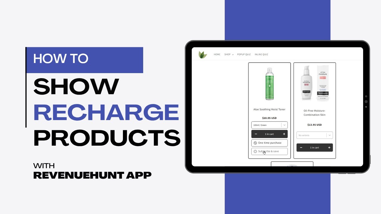 HOW TO | Recommend Recharge Subscription Products | RevenueHunt App