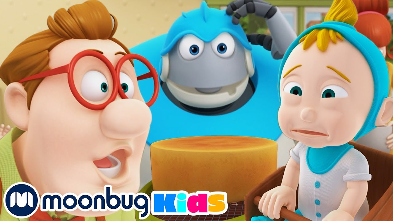 Arpo's Cake Mix - Kids Video Subtitles | Cartoons for Kids | Moonbug Literacy