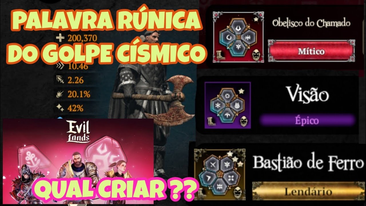 EVIL LANDS - as 3 palavras do Golpe Císmico , qual criar primeiro??