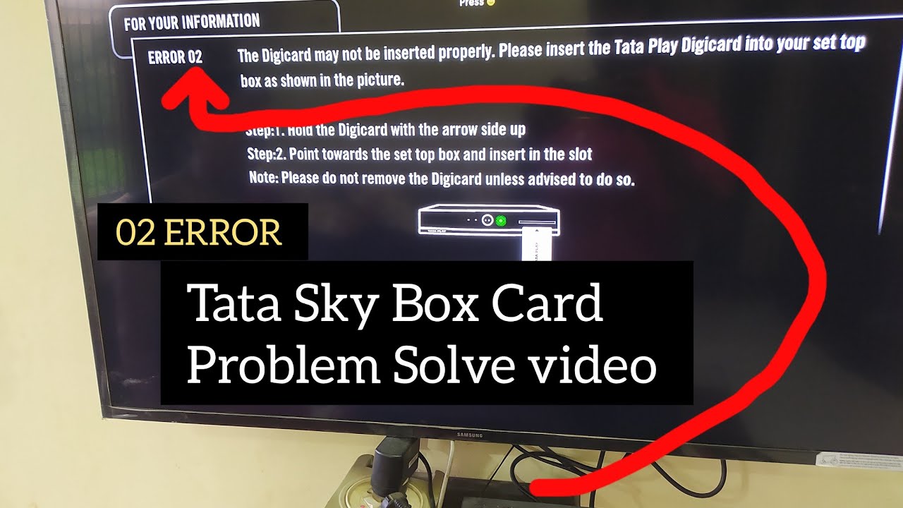 Tata Sky Box Error 02 Card Problem Thik kare / How to Tata Sky Box Card Problem Solve video / Tata S