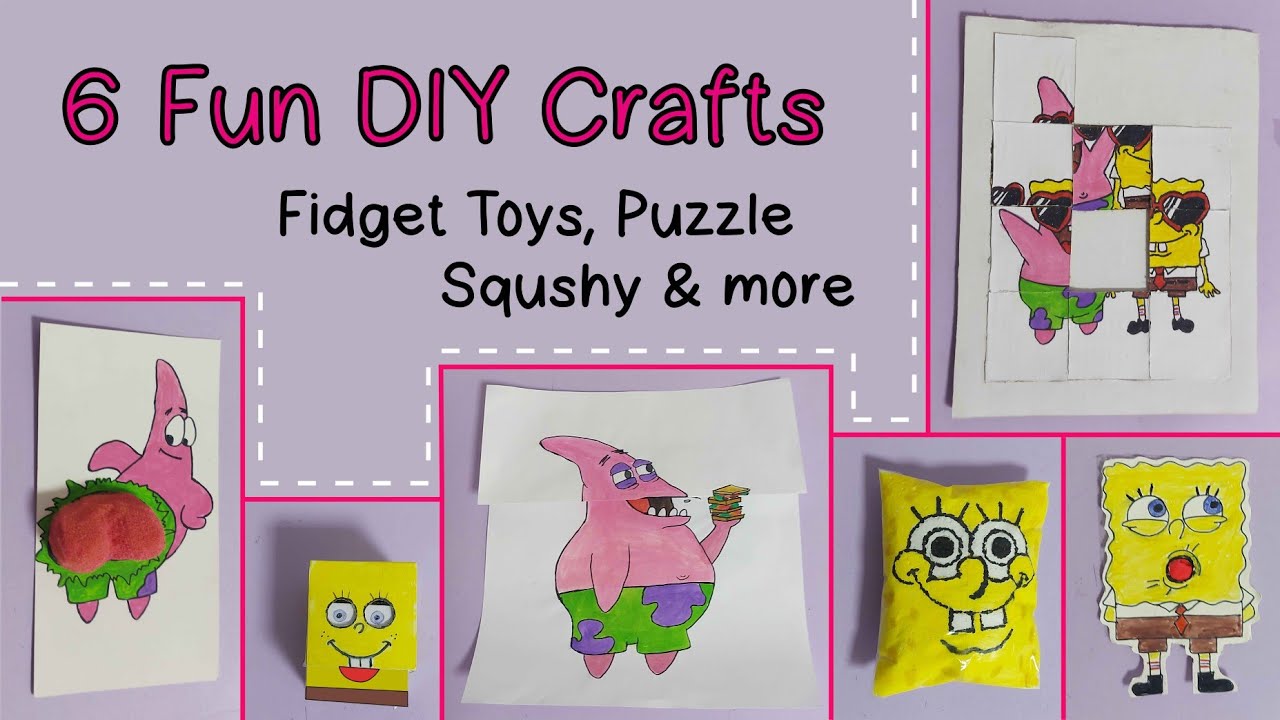 6 DIY Fidget Toys with SpongeBob & Patrick | Fun Stress-Relief Crafts