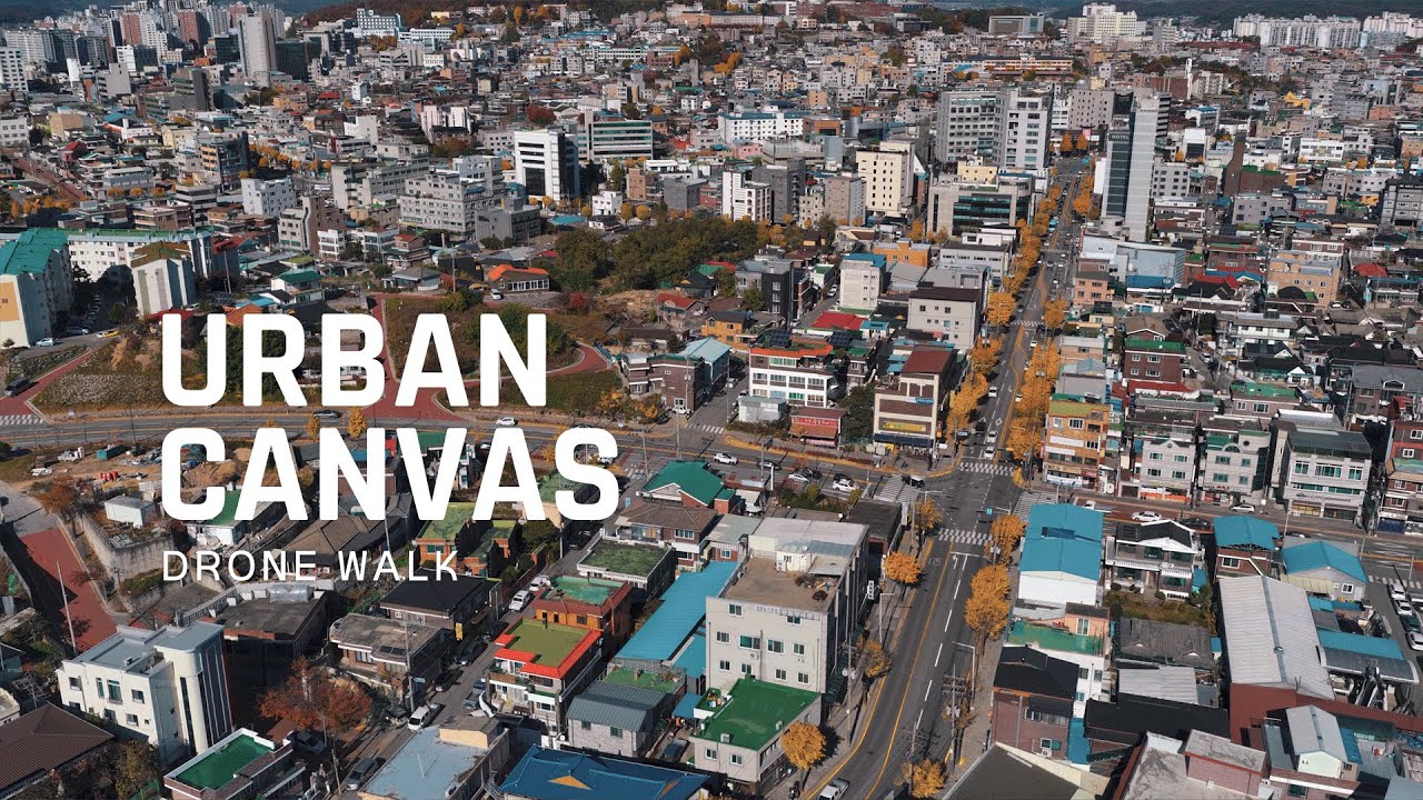 Urban Canvas, Взгляд птицы на старый город | Кинематографическая атмосфера | Korea Drone Walk