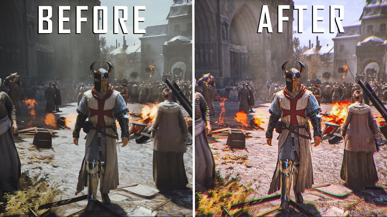 Before & After reshade mod Assassin's Creed Unity