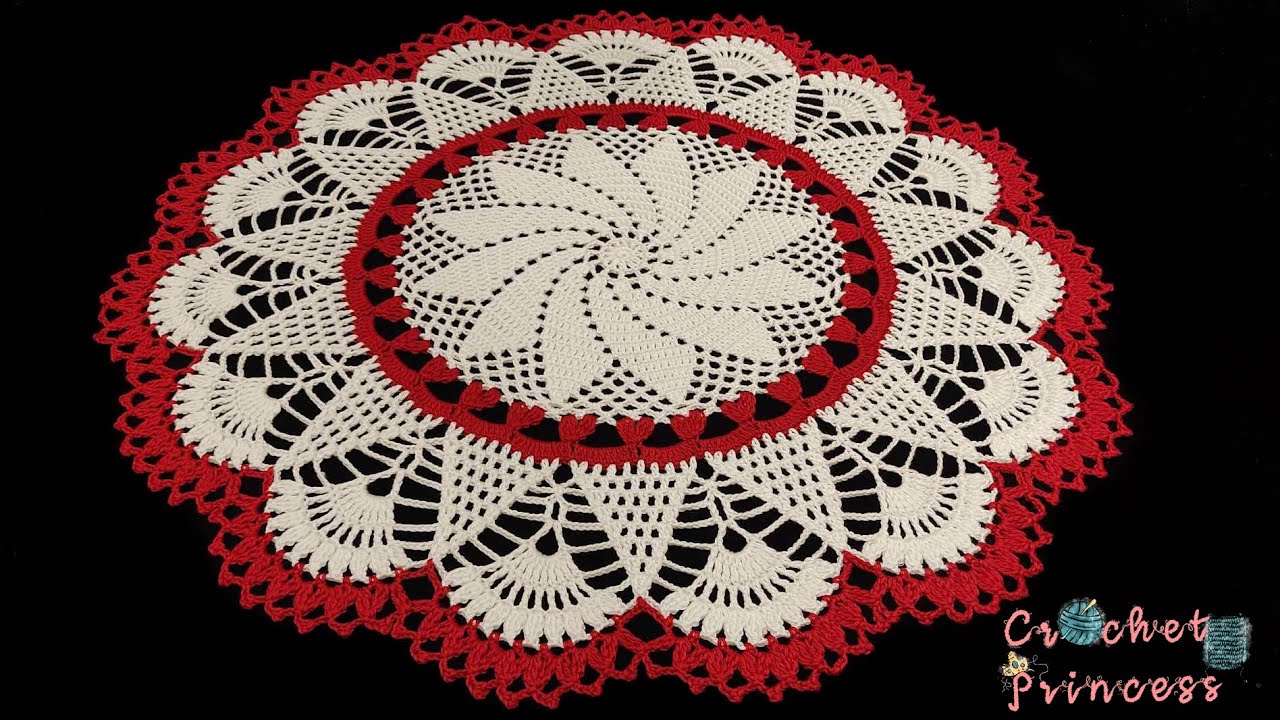 مفرش كروشيه دائري ( مدور ) How to crochet a doily