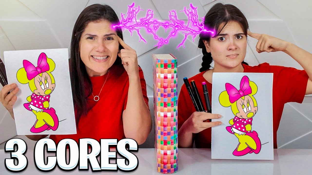 COLORINDO COM TRÊS CORES POR TELEPATIA!!! Quem errou?