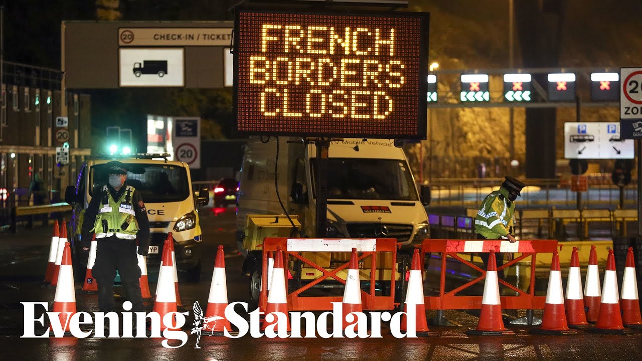 Hundreds of trucks stranded near Dover after France closes border with UK