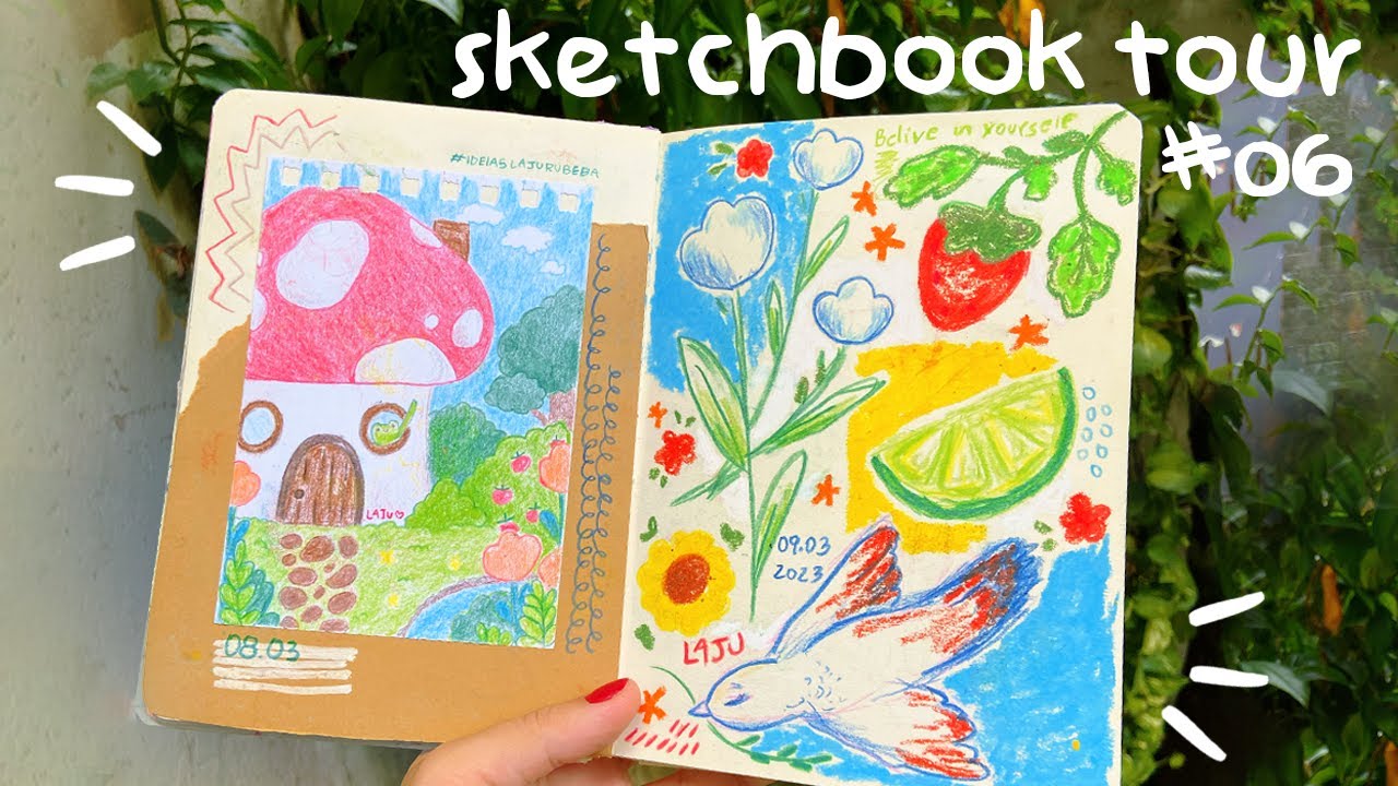 ★ Tour pelo meu sketchbook #06 ★ mais de 100 páginas!