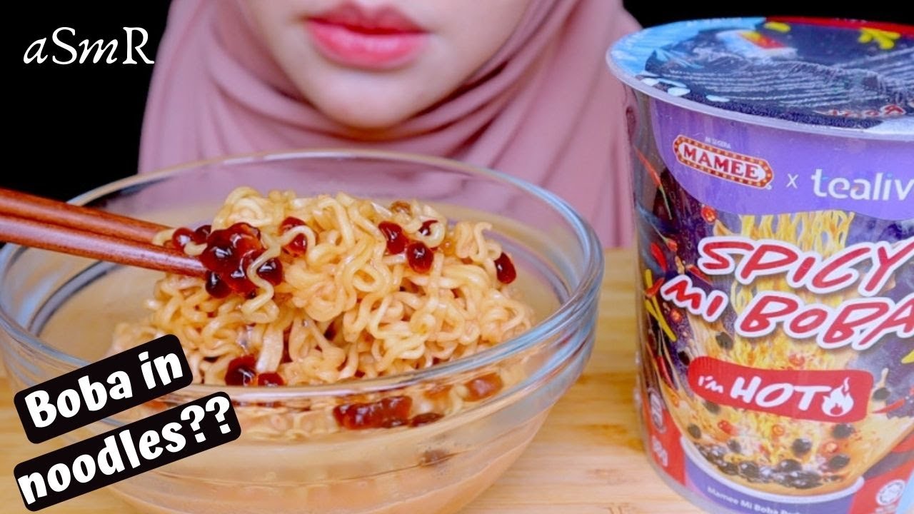 ASMR | SPICY MI BOBA | Eating Sounds | No Talking