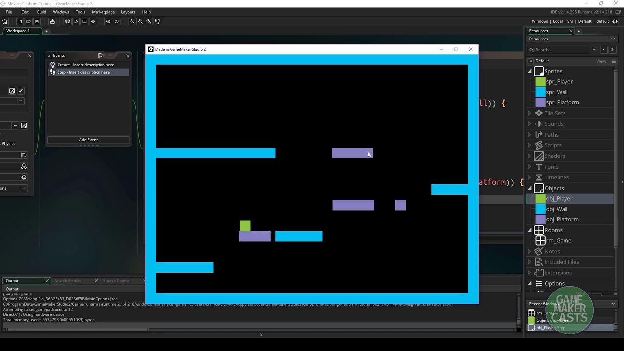 GameMaker Studio 2: Let's Create a Moving Platform