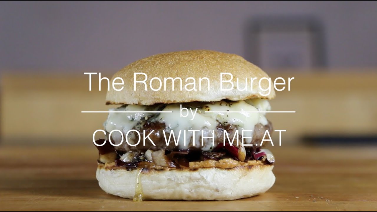 The Roman Burger - Grilled Radicchio Beef Gorgonzola Hamburger - COOK WITH ME.AT