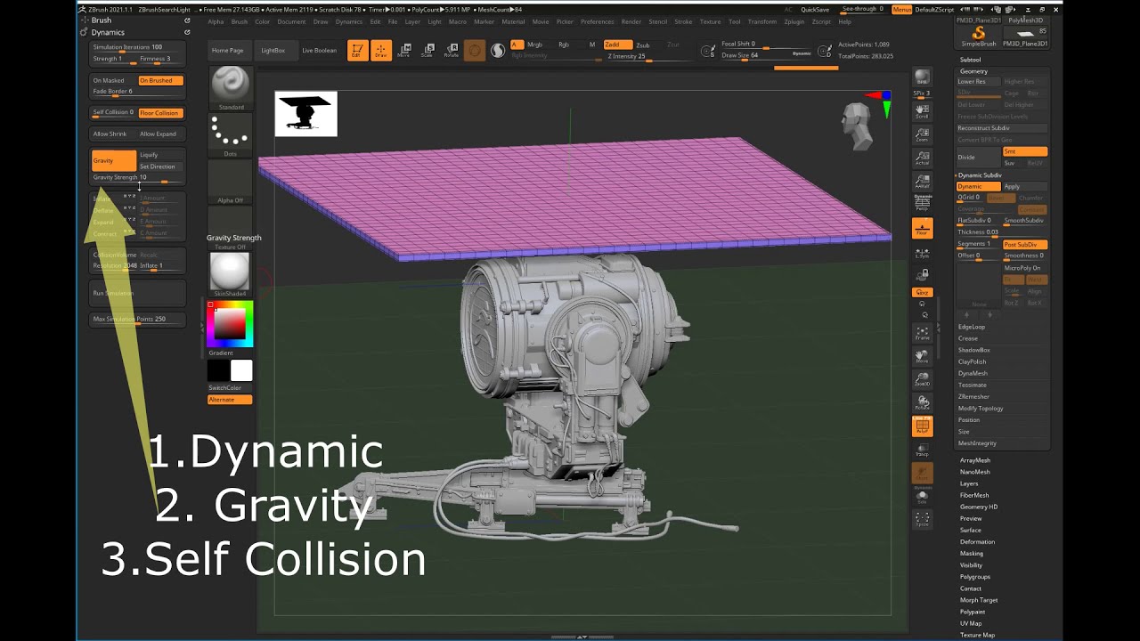Zbrush  dynamic & cloth 01