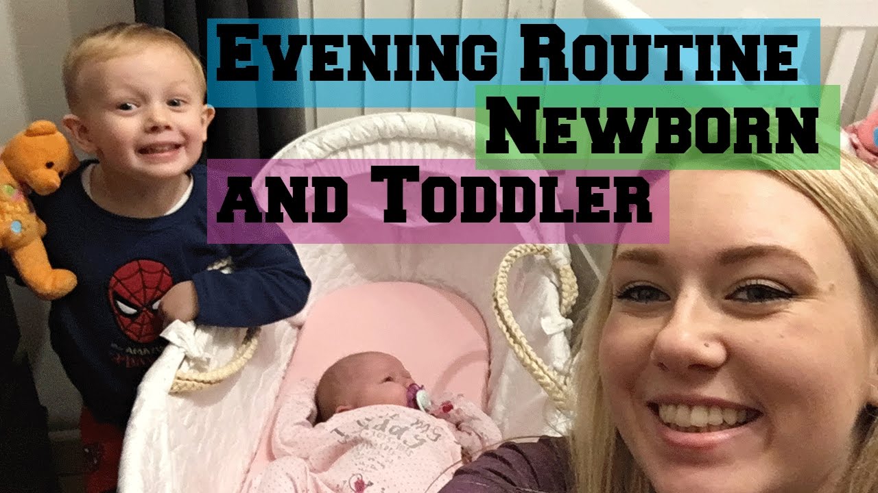 NEWBORN EVENING ROUTINE - Bedtime / Evening Routine With A Toddler and Newborn