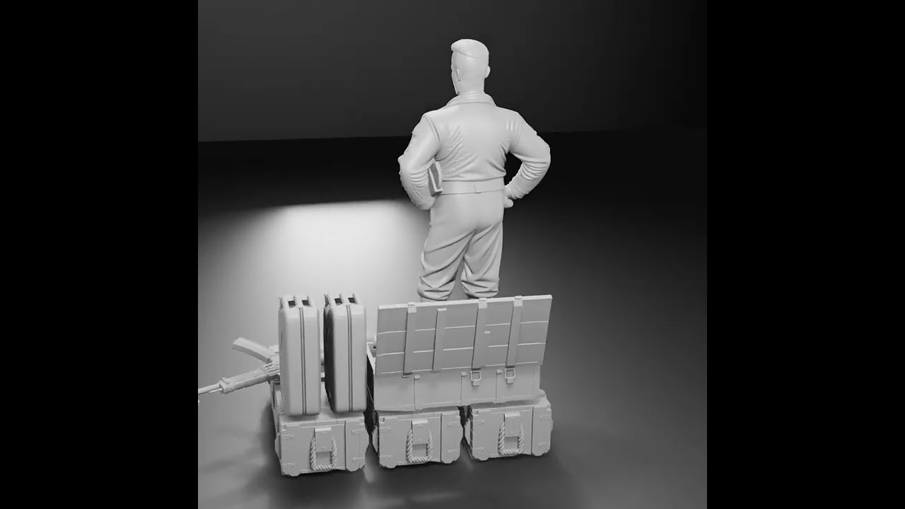 Brad Pitt as "Wardaddy" -- Fury Movie Inspired 3D Figurine