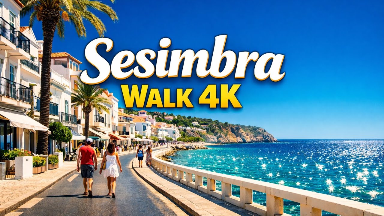 Sesimbra Walking Tour 4K – Sunny Coastal Town, Ocean Views & Relaxing City Ambience