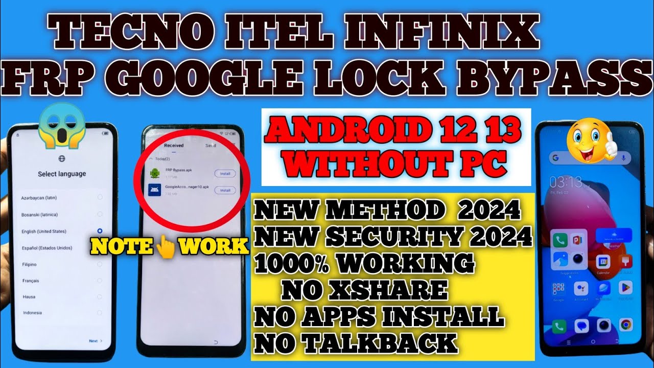 Tecno Spark Go 2023 (BF7) FRP Bypass | Tecno Infinix Itel Google Lock🔒Android 12/13 latest security