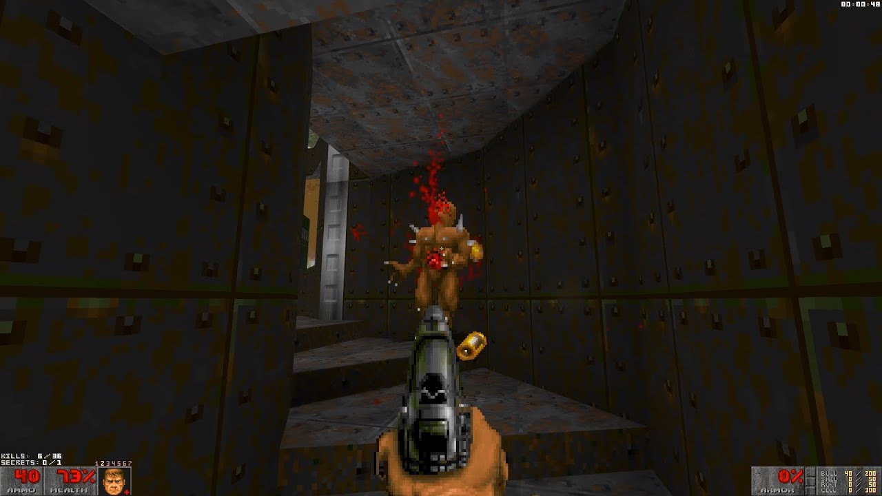 UZDoom (или GZDoom) Particle Gore mod - Демонстрация пятен на поверхностях