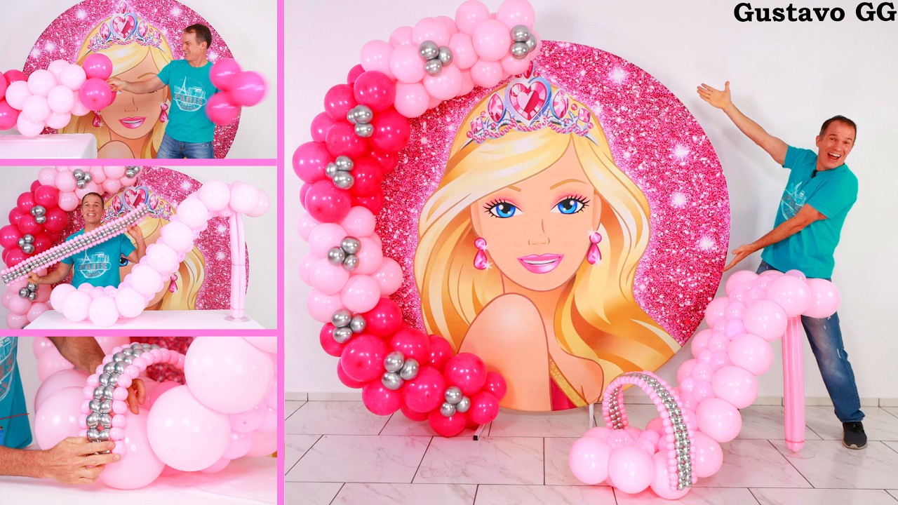 Cumpleaños BARBIE 😍👍 decoración con globos para cumpleaños - arco de globos ✨ Gustavo gg