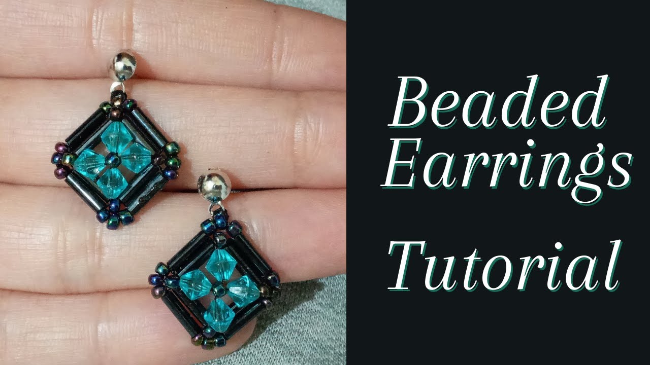 Bugle beads earrings tutorial/Easy to make bicone earrings tutorial