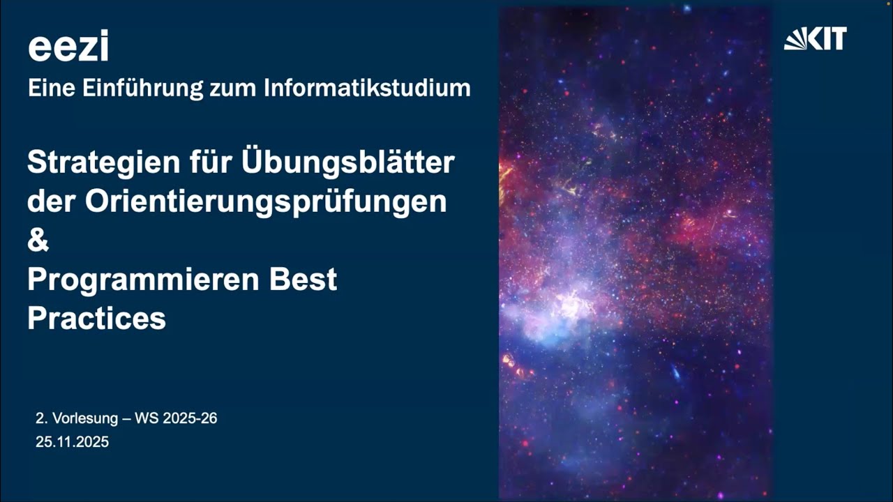eezi: Strategien für Übungsblätter der O-Prüfungen + Programmieren Best Practices WS 25/26