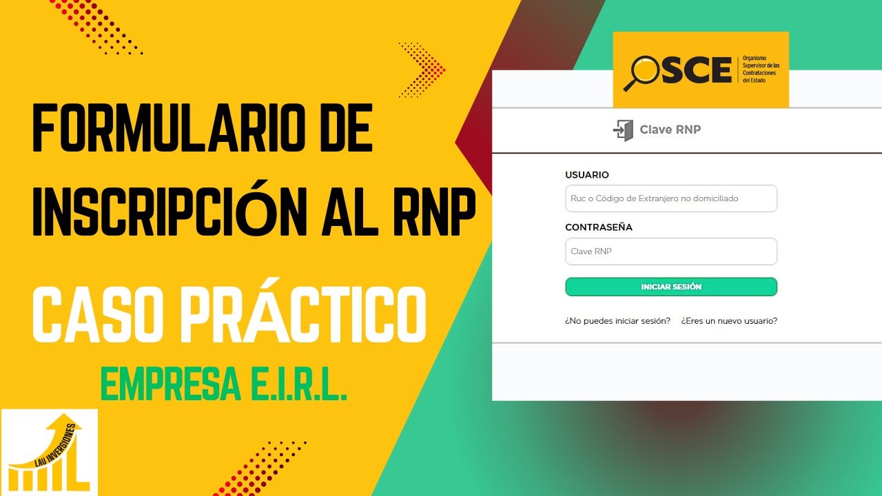 Cómo lleno el formulario de INSCRIPCIÓN de mi empresa EIRL al RNP, caso práctico, paso a paso
