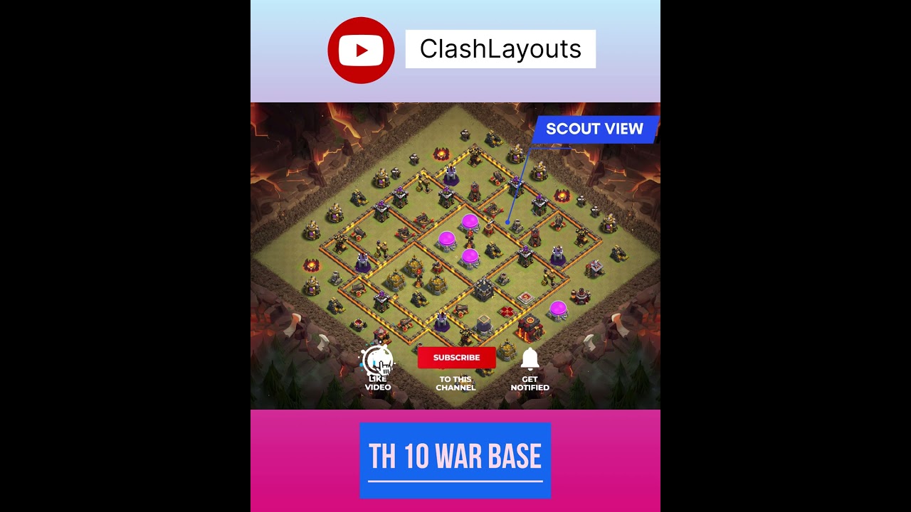 TH 10 WAR BASE LAYOUT | (2) #shorts #th10warbase  #th10base