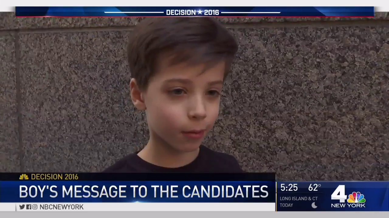 Donald Trump Visits PS 59 to Vote.  Future President Jude sells cookies to him.