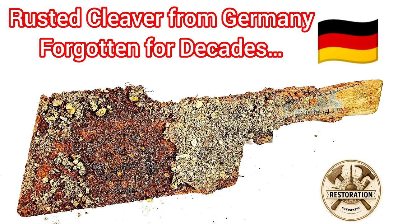 Rusted German Cleaver Restoration – Forgotten WWII Relic Brought Back to Life”