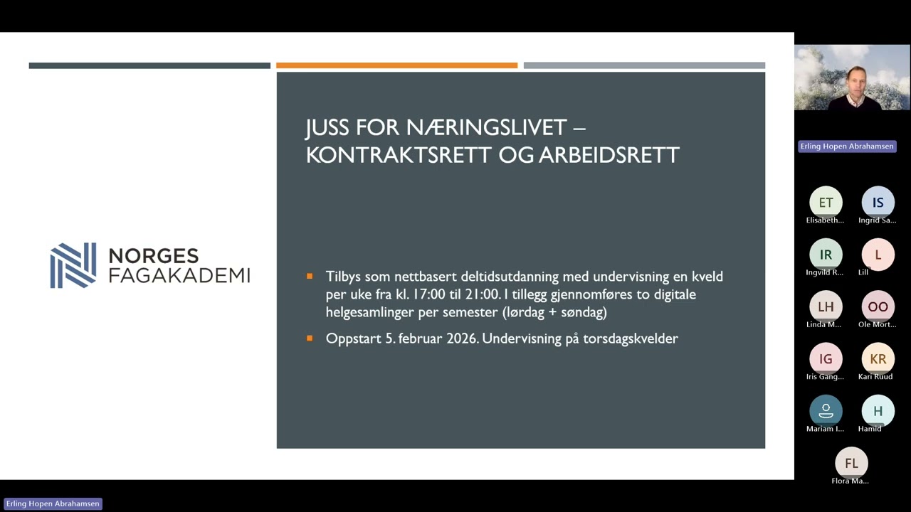 Juss for næringslivet — Kontraktsrett og arbeidsrett